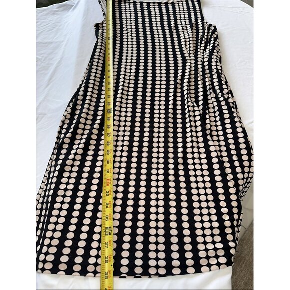 Tory Burch Black & White Polka Dot Sleeveless Midi Dress Pleated Details XL - Picture 13 of 13